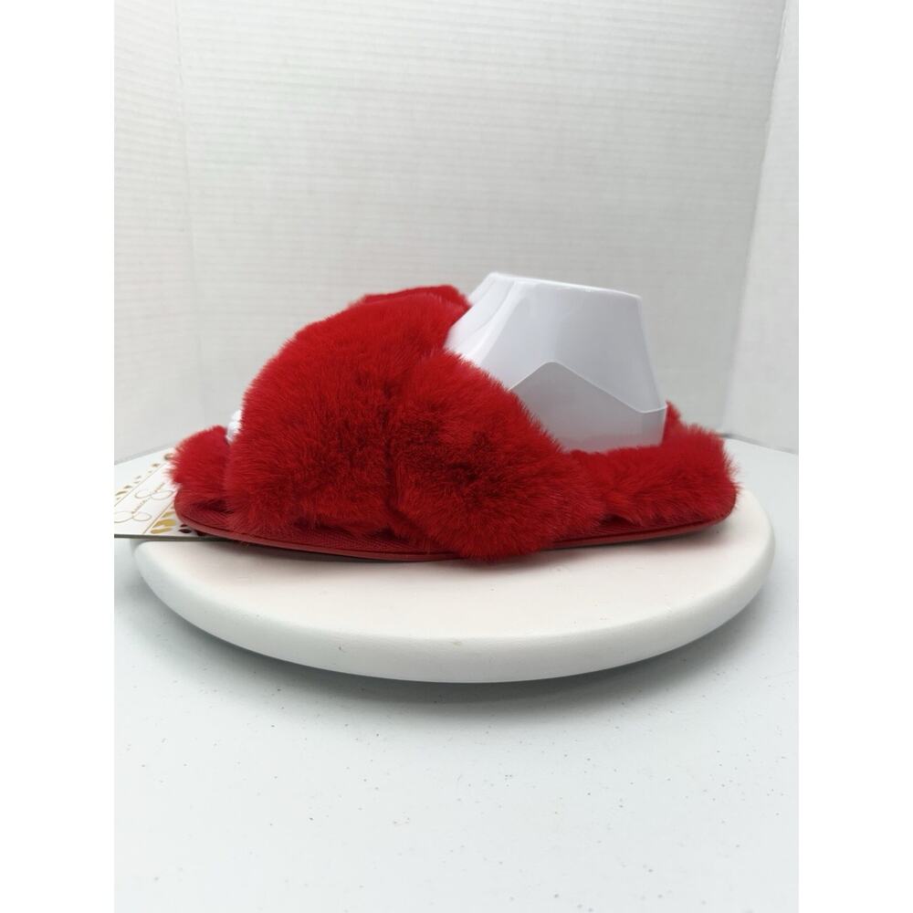 Jessica Simpson Womens Medium 7-8 Plush Cross Plush Memory‎ Foam Slide Slipper